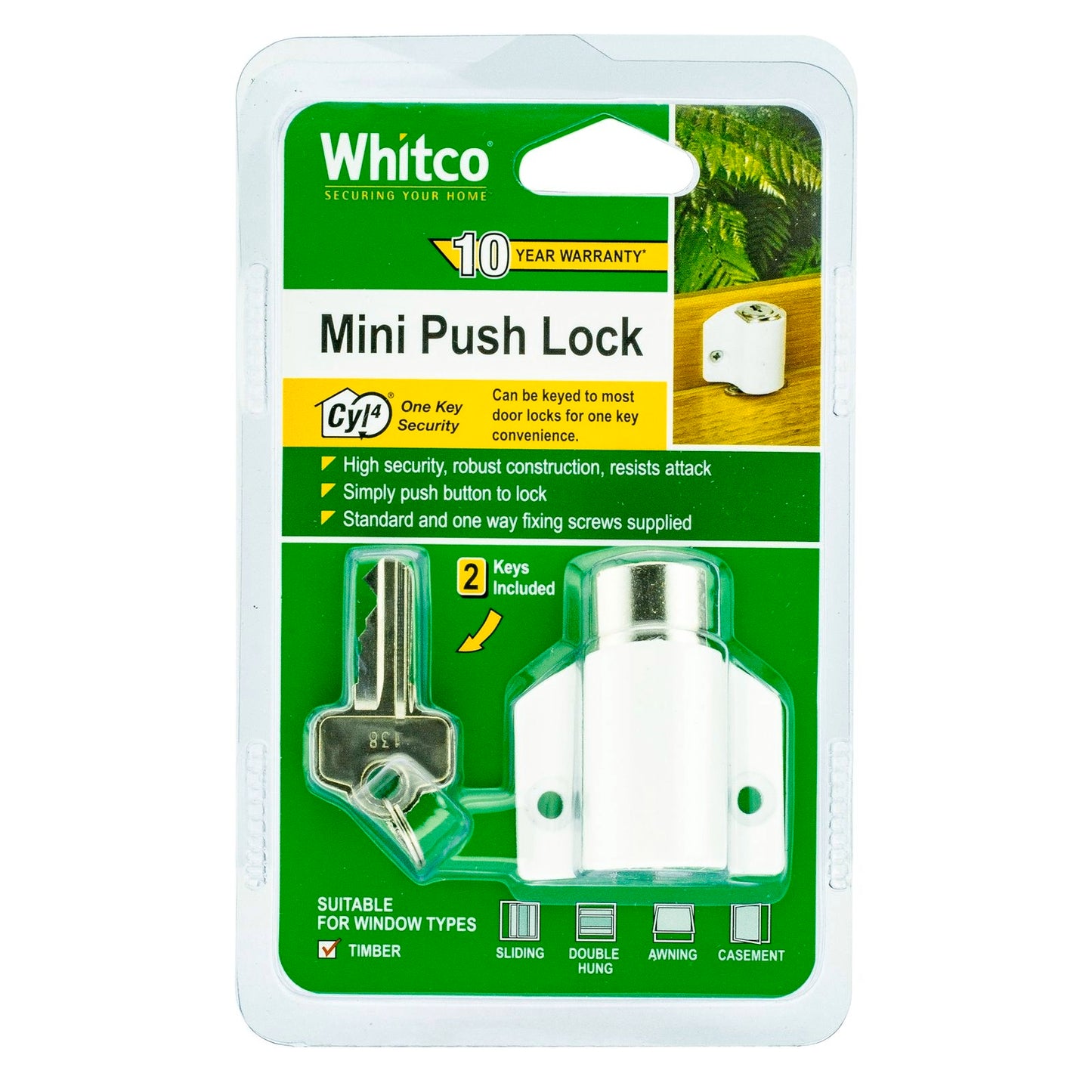Whitco Mini Push Lock - 45mm