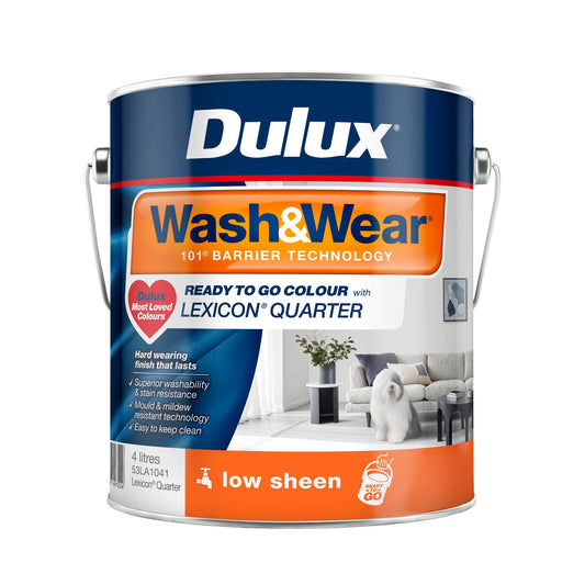 Dulux Wash&Wear Low Sheen Interior Paint - 4L - Lexicon Quarter
