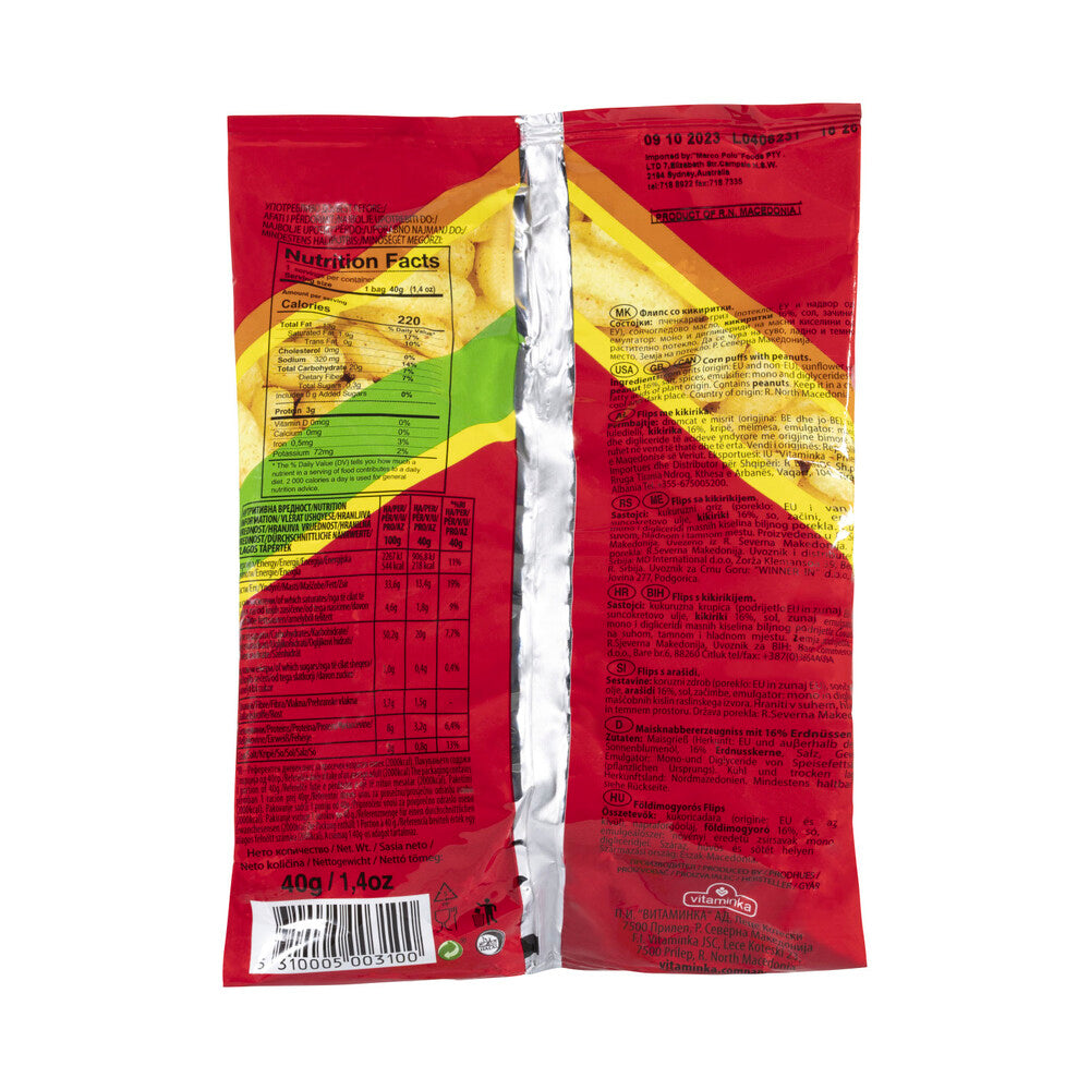 Vitaminka Stobi Flips With Peanuts Snack - 40g