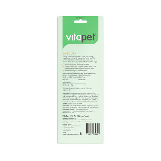 Vitapet Chicken Wrapped Rawhide Mini Bones - 7 pack