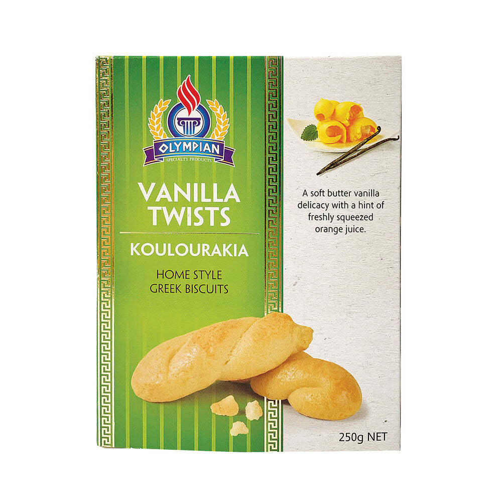 Olympian Vanilla Twists Koulourakia Greek Biscuits - 250g