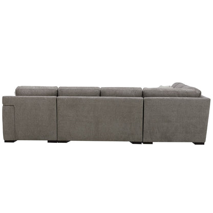 Gilman Creek Fabric Sectional With Ottoman And 6 Pillows 4 Piece