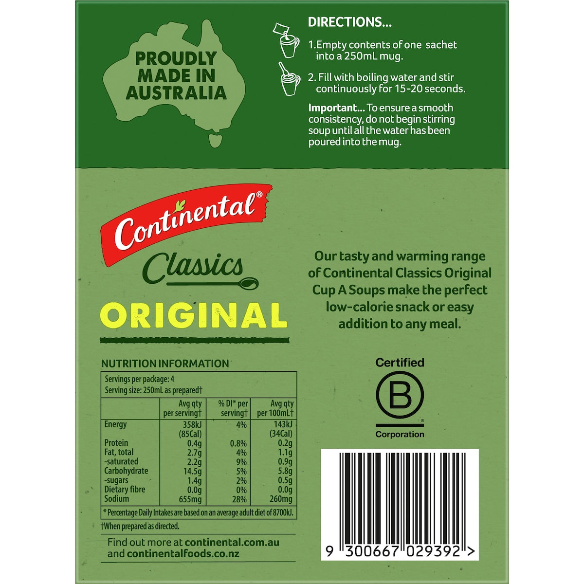 Continental Classics Cup A Soup Original Cream Of Chicken 75g