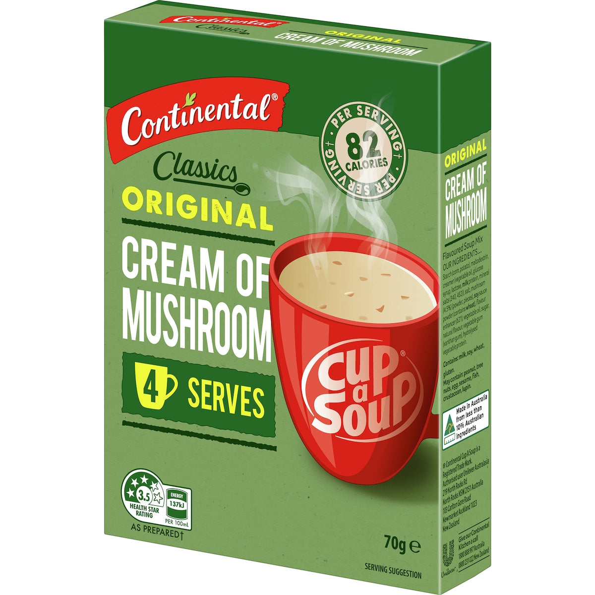 Continental Classics Cup A Soup Original Cream Of Mushroom 70g