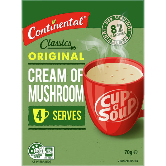 Continental Classics Cup A Soup Original Cream Of Mushroom Soup 70g