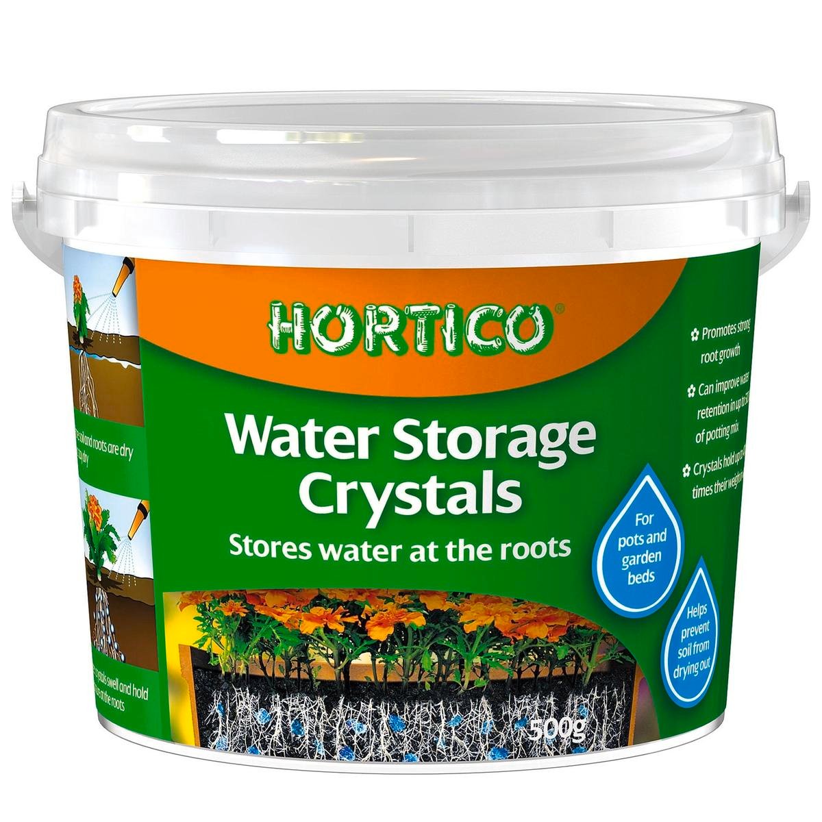 Hortico Water Storage Crystals - 500g - Organic Compound - Water Retention