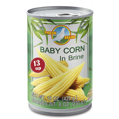 Pigeon Brand Baby Corn In Brine 425g