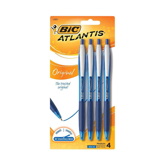 Bic Atlantis Pens Blue - 4 Pack