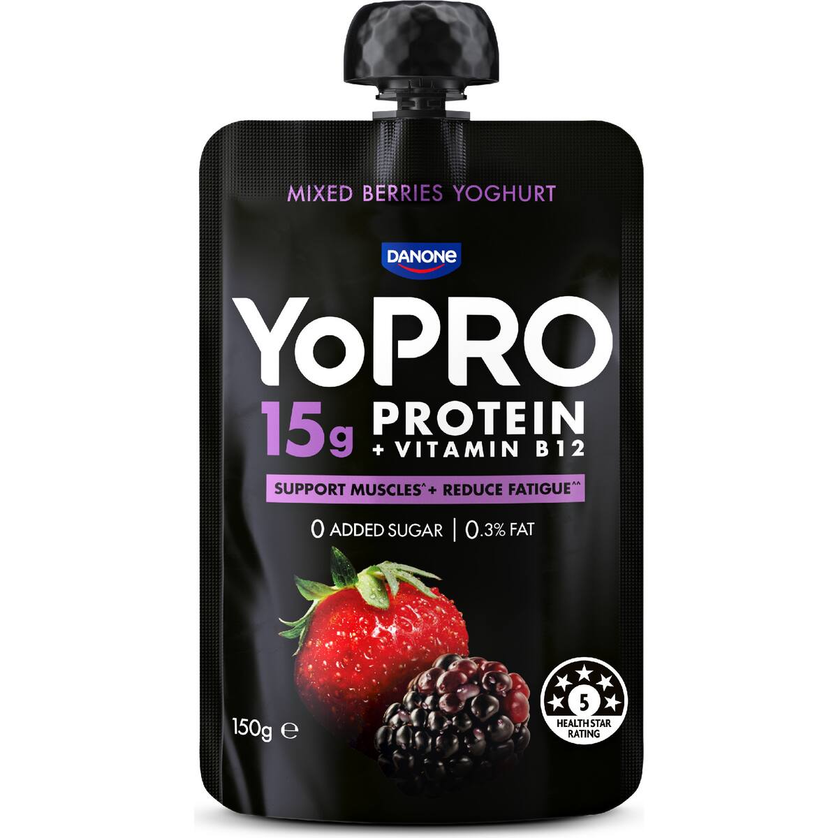 Yopro Protein Yoghurt Pouch Mixed Berries 150g