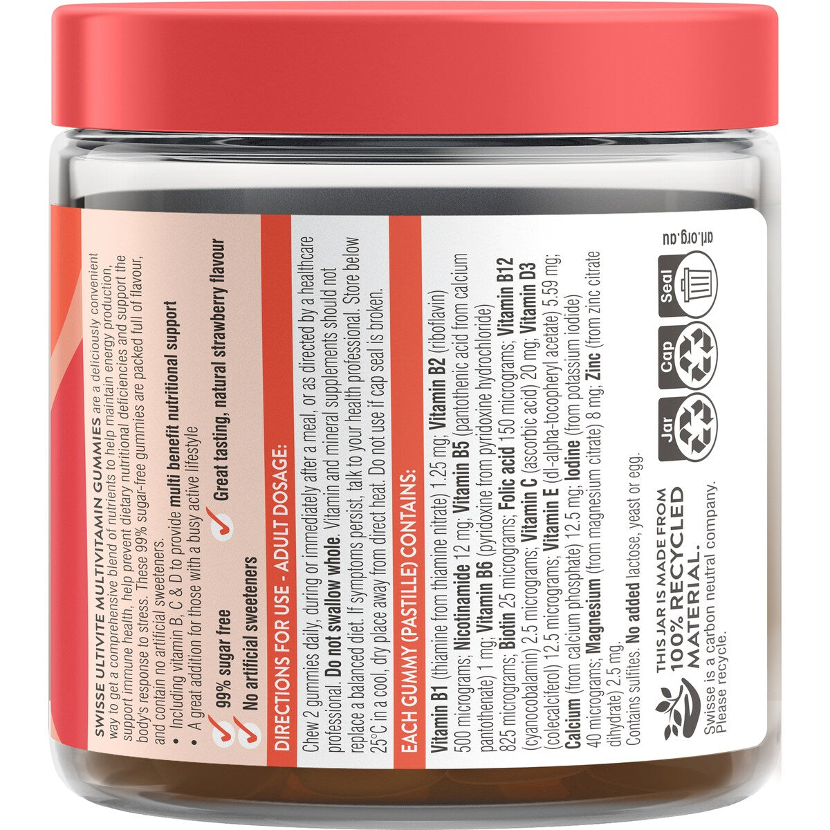 Swisse Ultivite Multivitamin Gummies For a Daily Blend Of Nutrients 60 Pack
