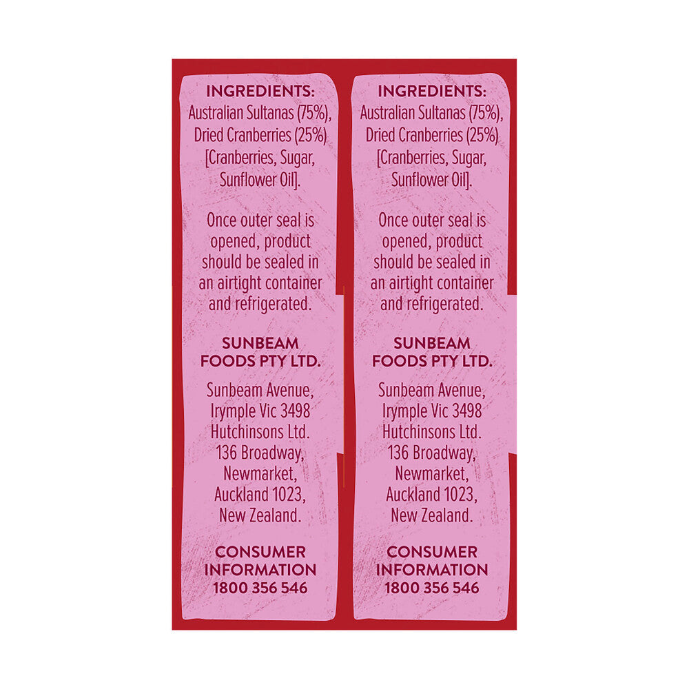 Sunbeam Sultana And Cranberry - 6 Pack