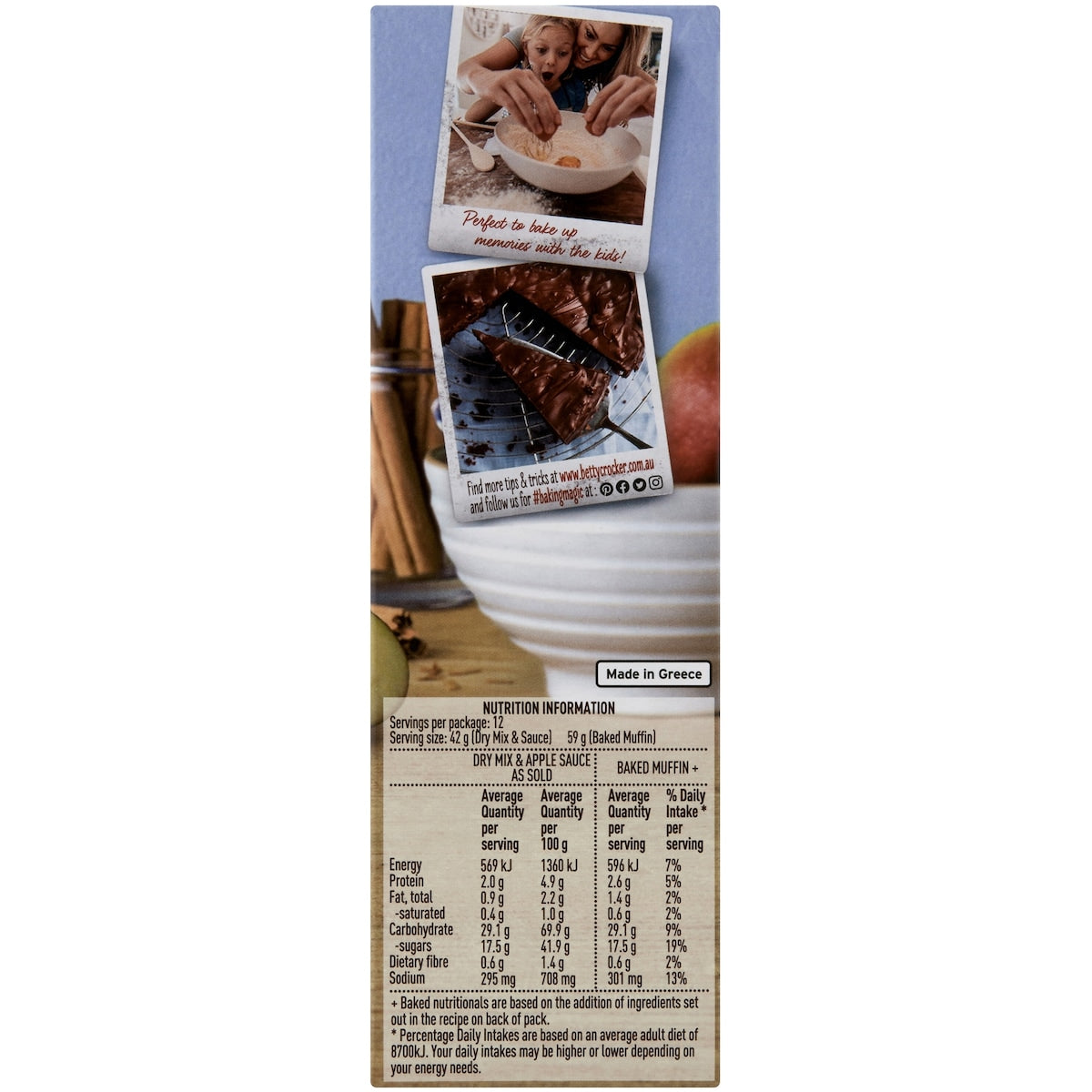 Betty Crocker Apple & Cinnamon Muffin Mix 500g