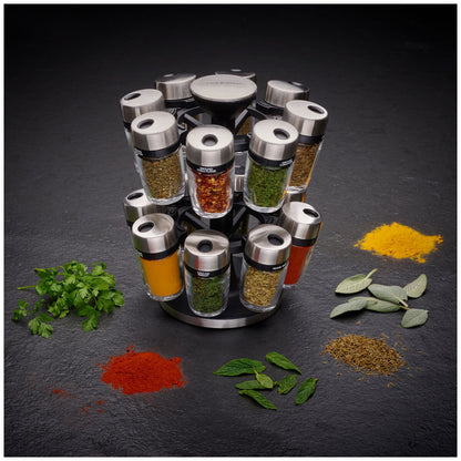 Cole and Mason Herb And Spice Jar Carousel Set 16 Piece