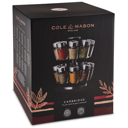 Cole and Mason Herb And Spice Jar Carousel Set 16 Piece