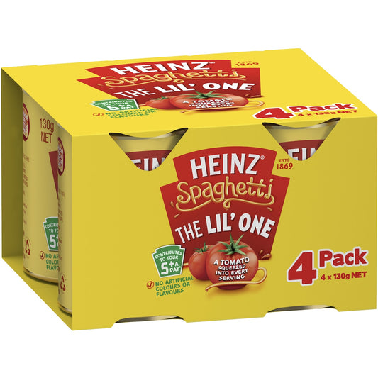 Heinz Spaghetti The Lil One Multipack 130g X4 Pack