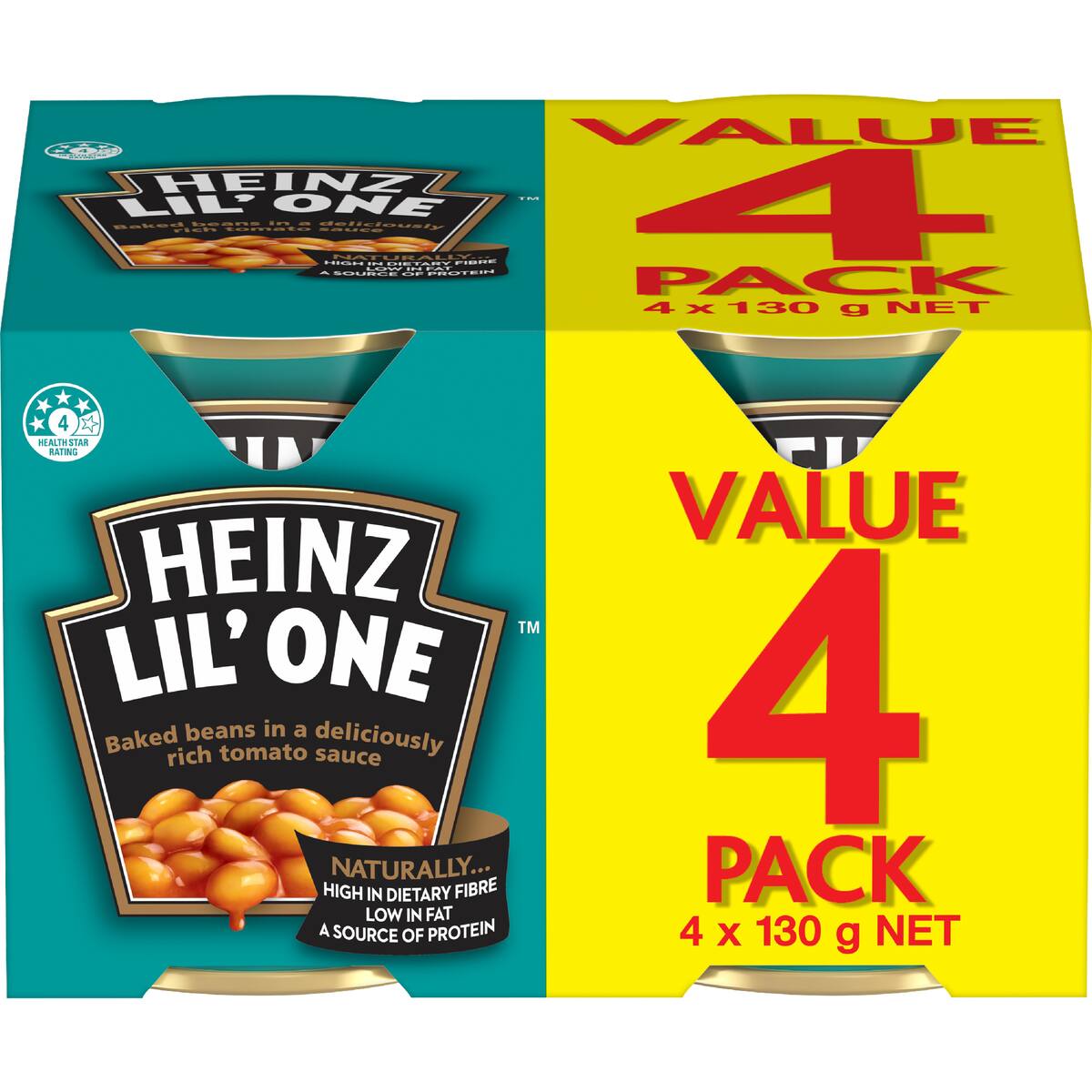 Heinz Baked Beans In Tomato Sauce Canned 130g X 4 Pack