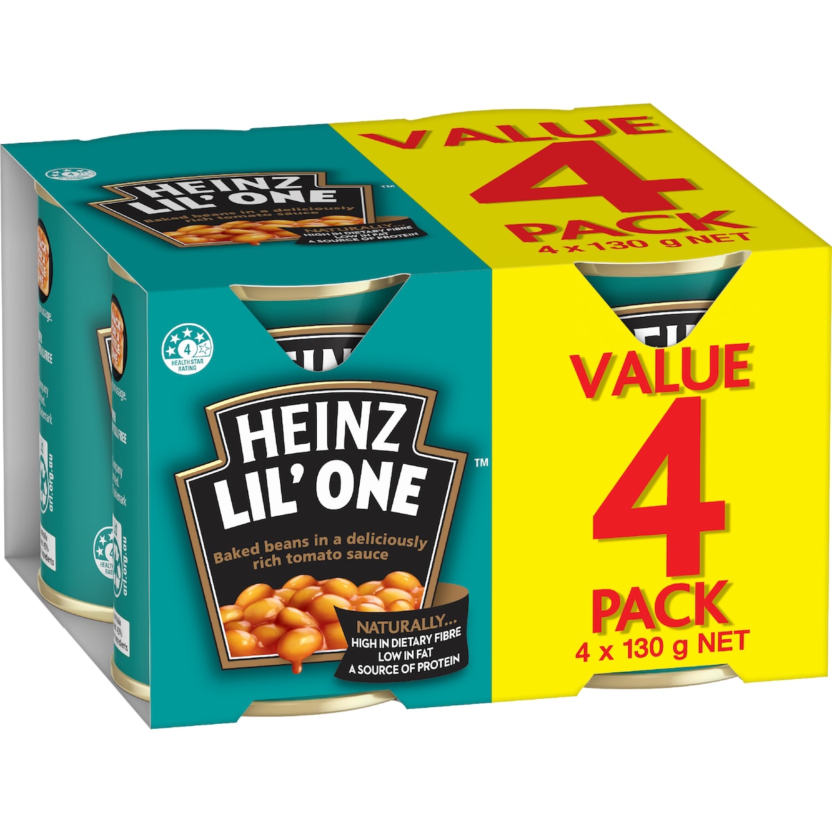 Heinz Baked Beans In Tomato Sauce Canned 130g X 4 Pack