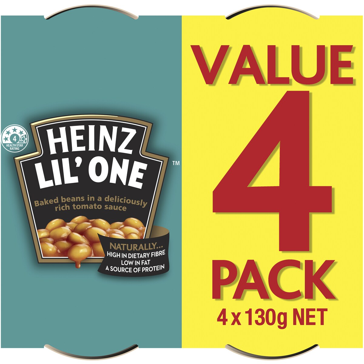 Heinz Beanz Baked Beans In Tomato Sauce Multipack 130g X4 Pack