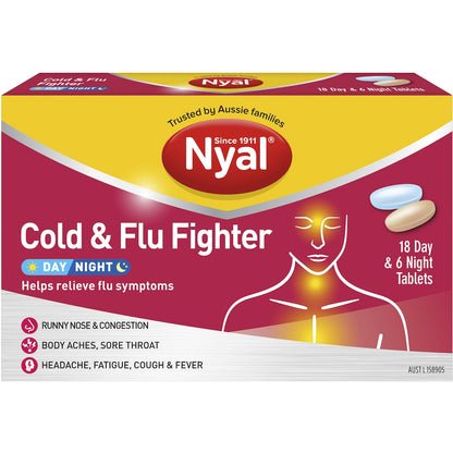 Nyal Cold & Flu Fighter Day & Night Tablets 24 Pack