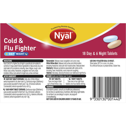 Nyal Cold & Flu Fighter Day & Night Tablets 24 Pack