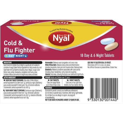Nyal Cold & Flu Fighter Day & Night Tablets 24 Pack