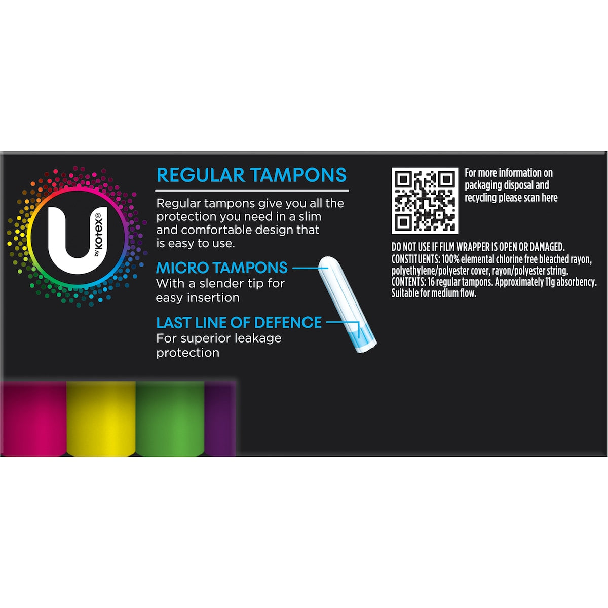 U By Kotex Tampons Regular 16 Pack