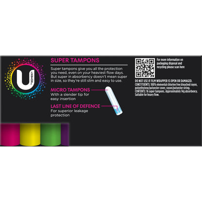 U By Kotex Tampons Super 16 Pack