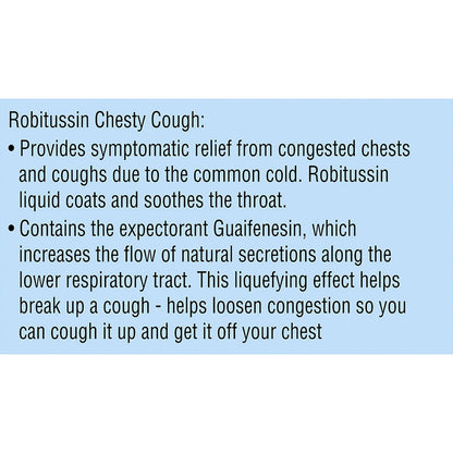 Robitussin Chesty Cough Oral Liquid For Chest Congestion Raspberry 200ml