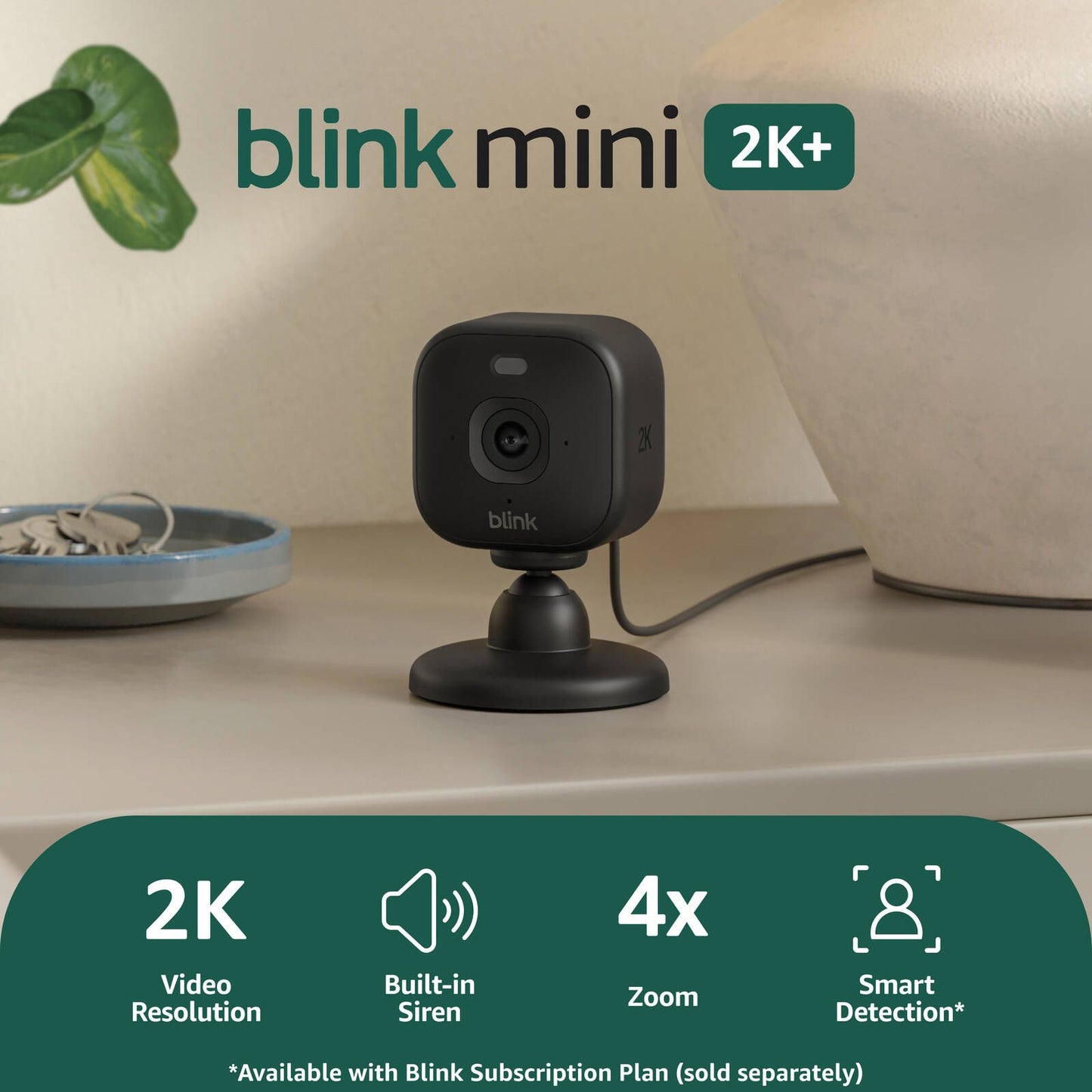 Blink Mini 2K Security Camera - Black - 2 Pack