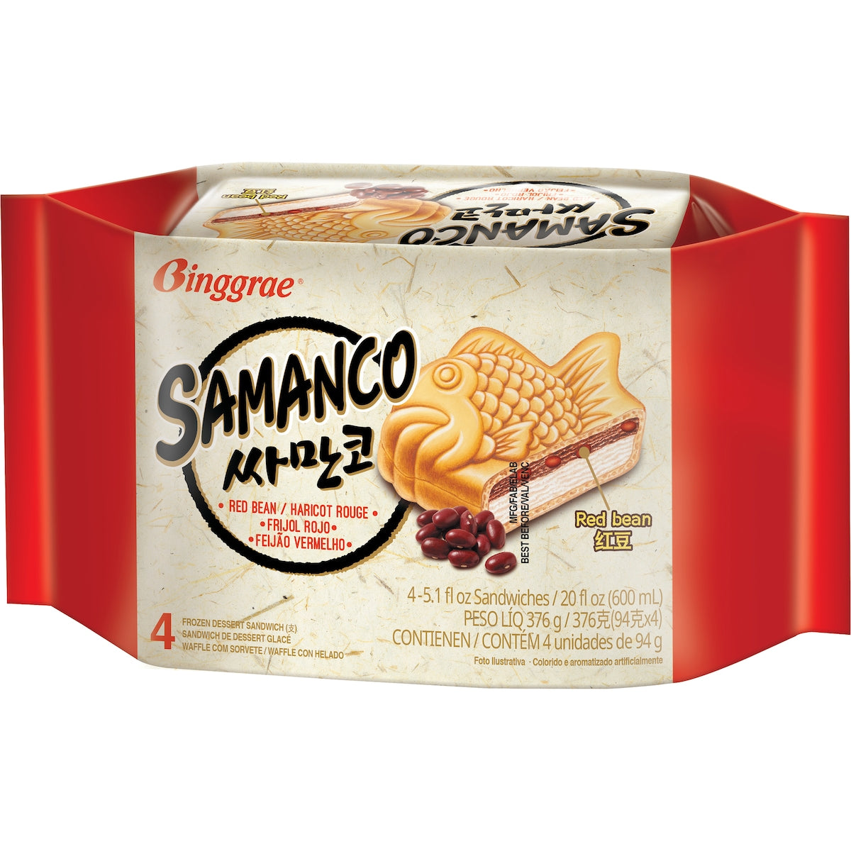 Samanco Red Bean Dessert Sandwich 4 Pack