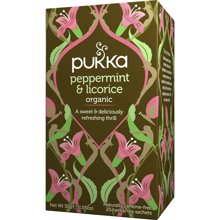 Pukka Peppermint & Licorice Organic Herbal Tea Sachets 20 pack