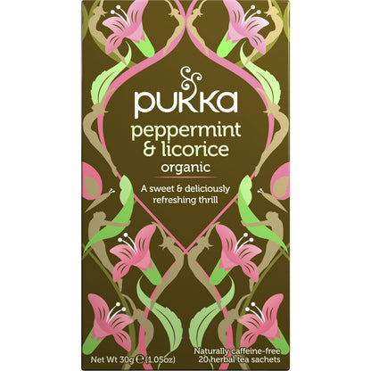 Pukka Peppermint & Licorice Organic Herbal Tea Sachets 20 pack