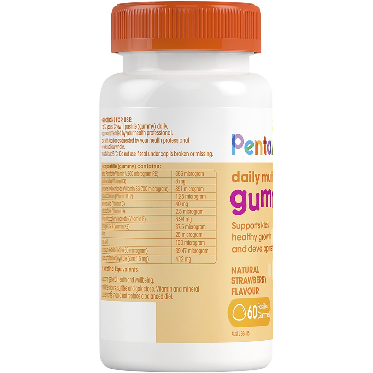 Pentavite Daily Multivitamin Kids Pastille Gummies Strawberry 60 pack