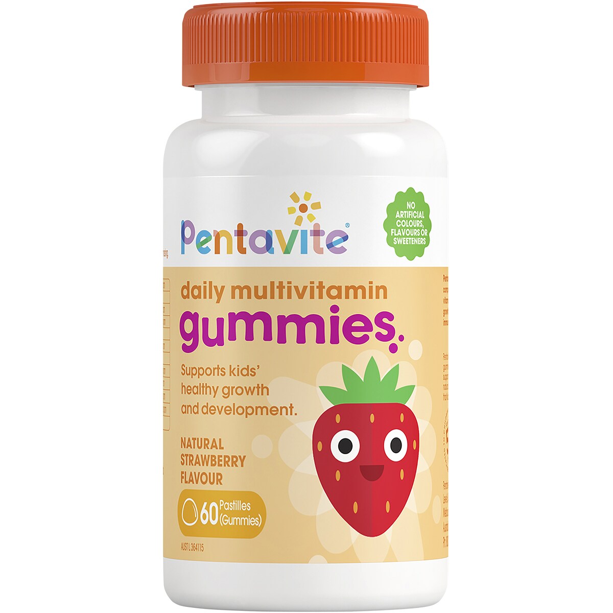 Pentavite Daily Multivitamin Kids Pastille Gummies Strawberry 60 pack
