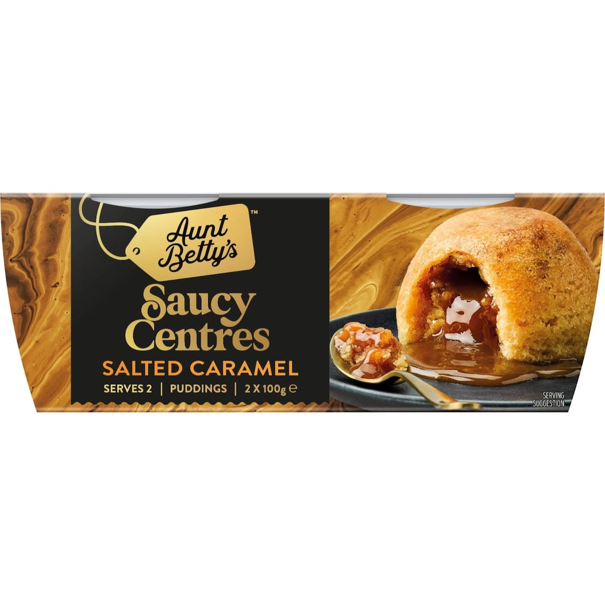 Aunt Bettys Saucy Centres Salted Caramel Puddings 2 pack