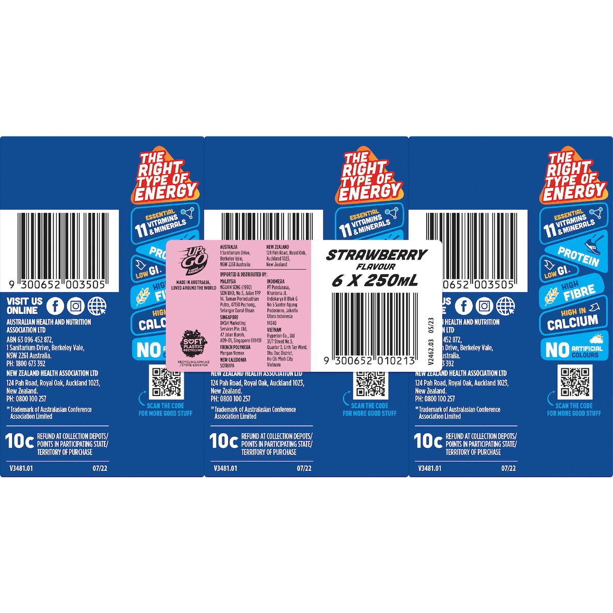 Up&go Liquid Breakfast Strawberry 250ml X 6 Pack