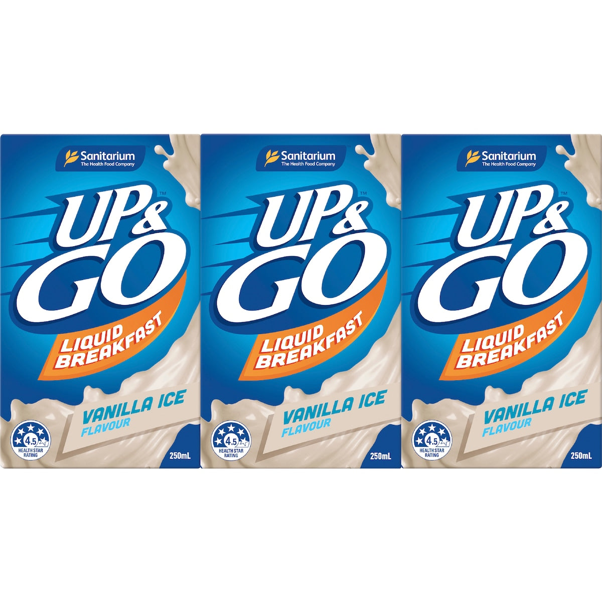 Up&go Liquid Breakfast Vanilla Ice 250ml X 3 Pack