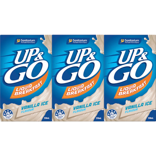 Up&go Liquid Breakfast Vanilla Ice 250ml X 3 Pack
