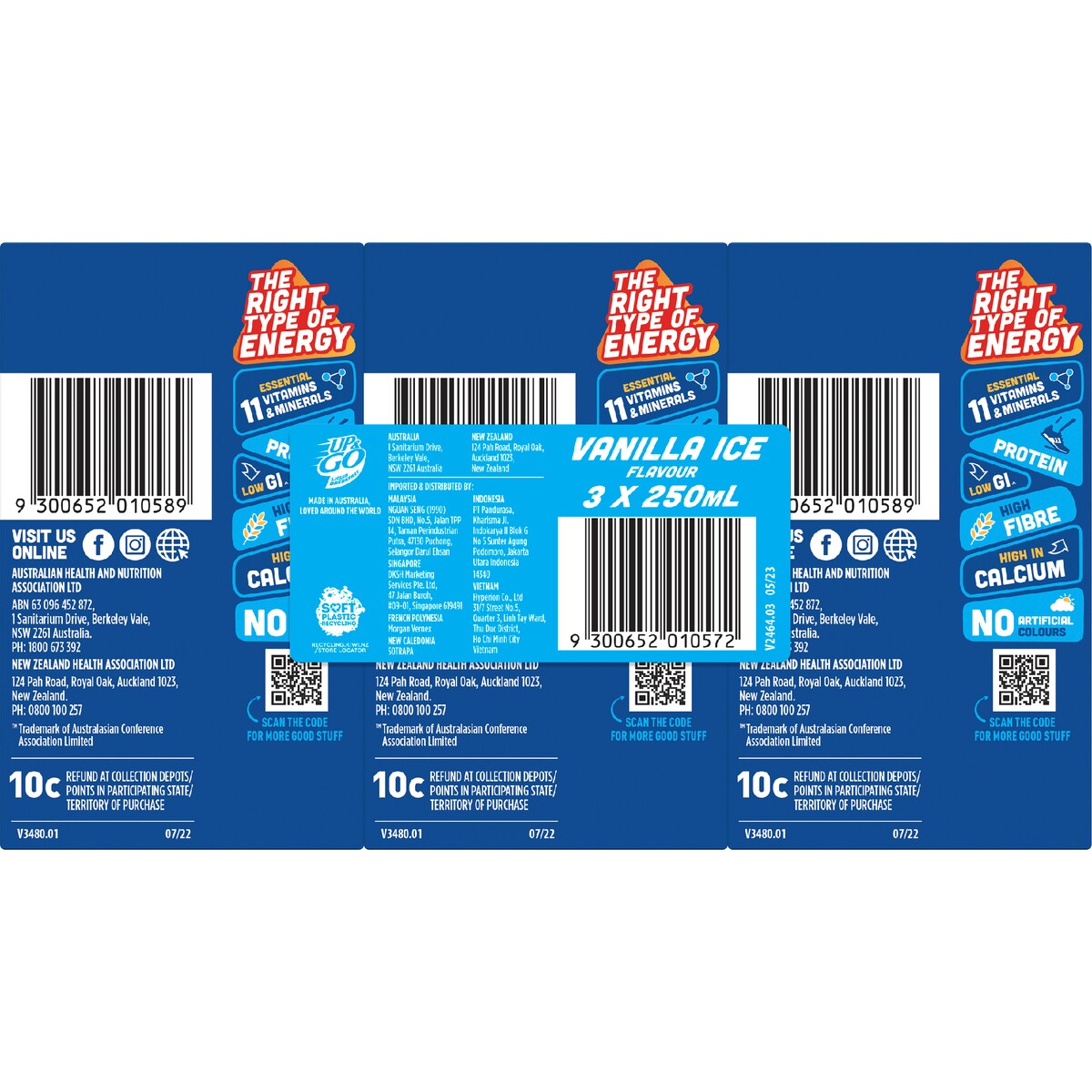 Sanitarium Up&Go Liquid Breakfast Vanilla Ice 3 Pack