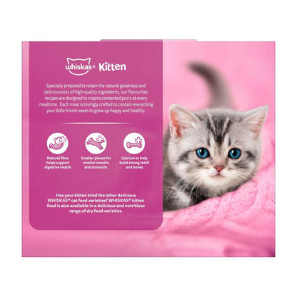 Whiskas Kitten Wet Cat Food With Chicken Favourites In Gravy Pouches 12x85g - 12 pack