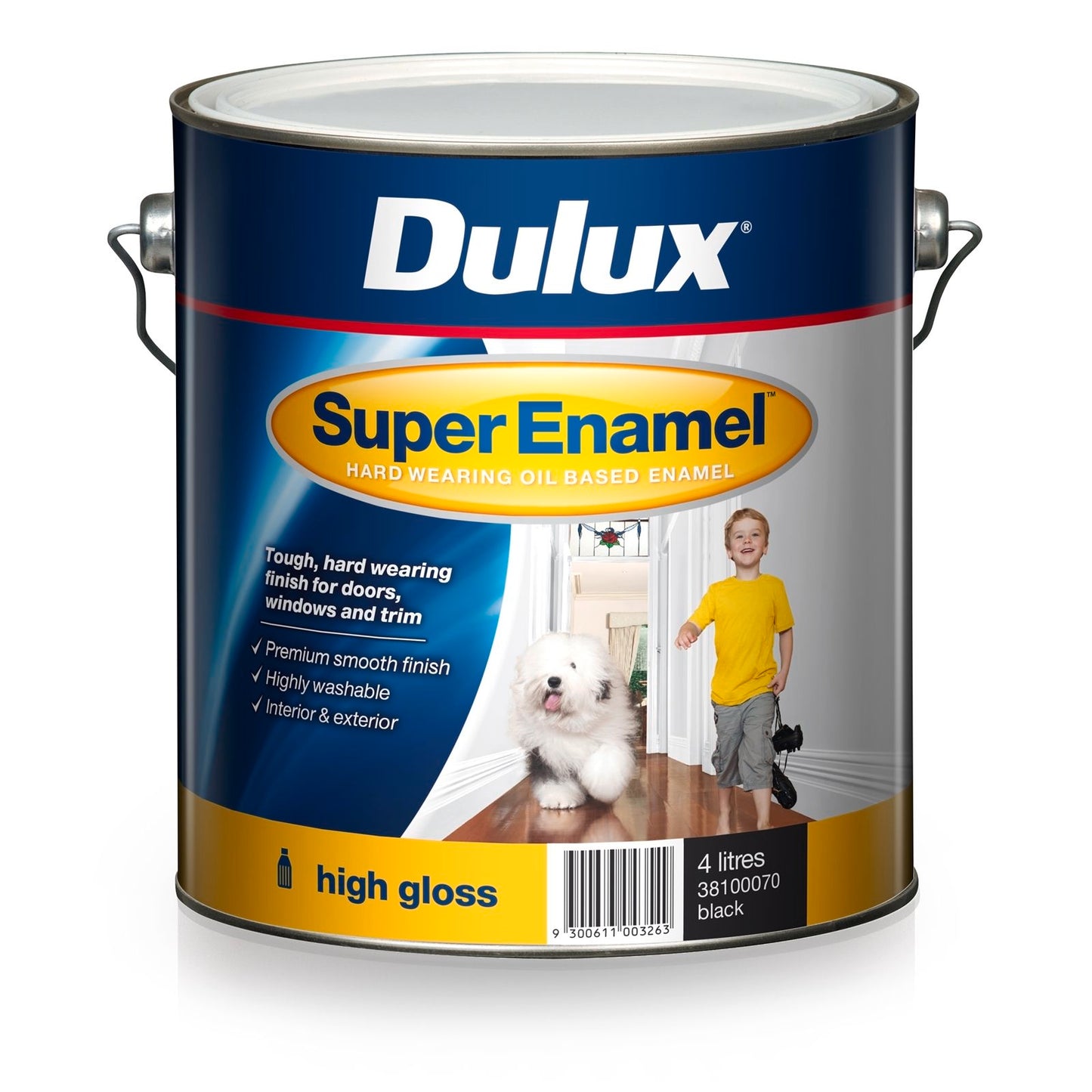Dulux Super Enamel Paint - 4L - High Gloss Black