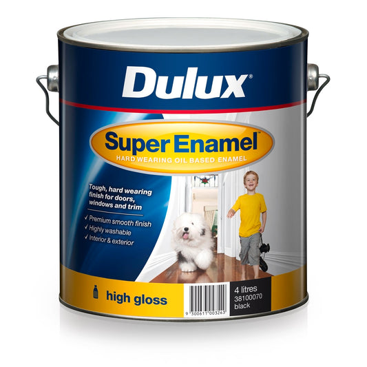 Dulux Super Enamel Paint - 4L - High Gloss Black