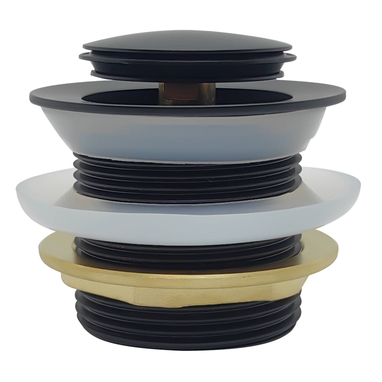 Kinetic 40mm Matte Black Non Overflow Pop Up Bath Waste