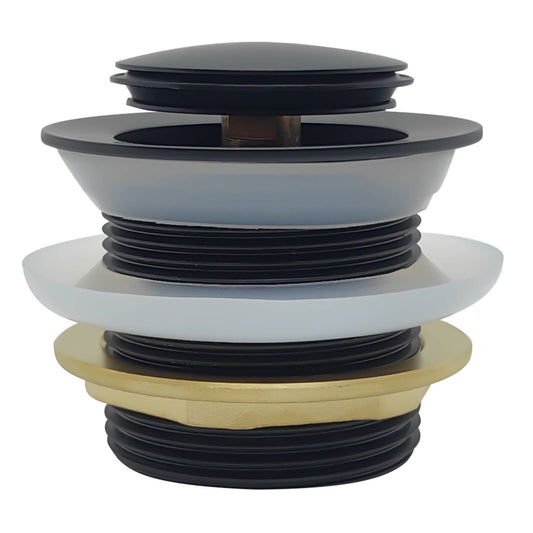 Kinetic 40mm Matte Black Non Overflow Pop Up Bath Waste