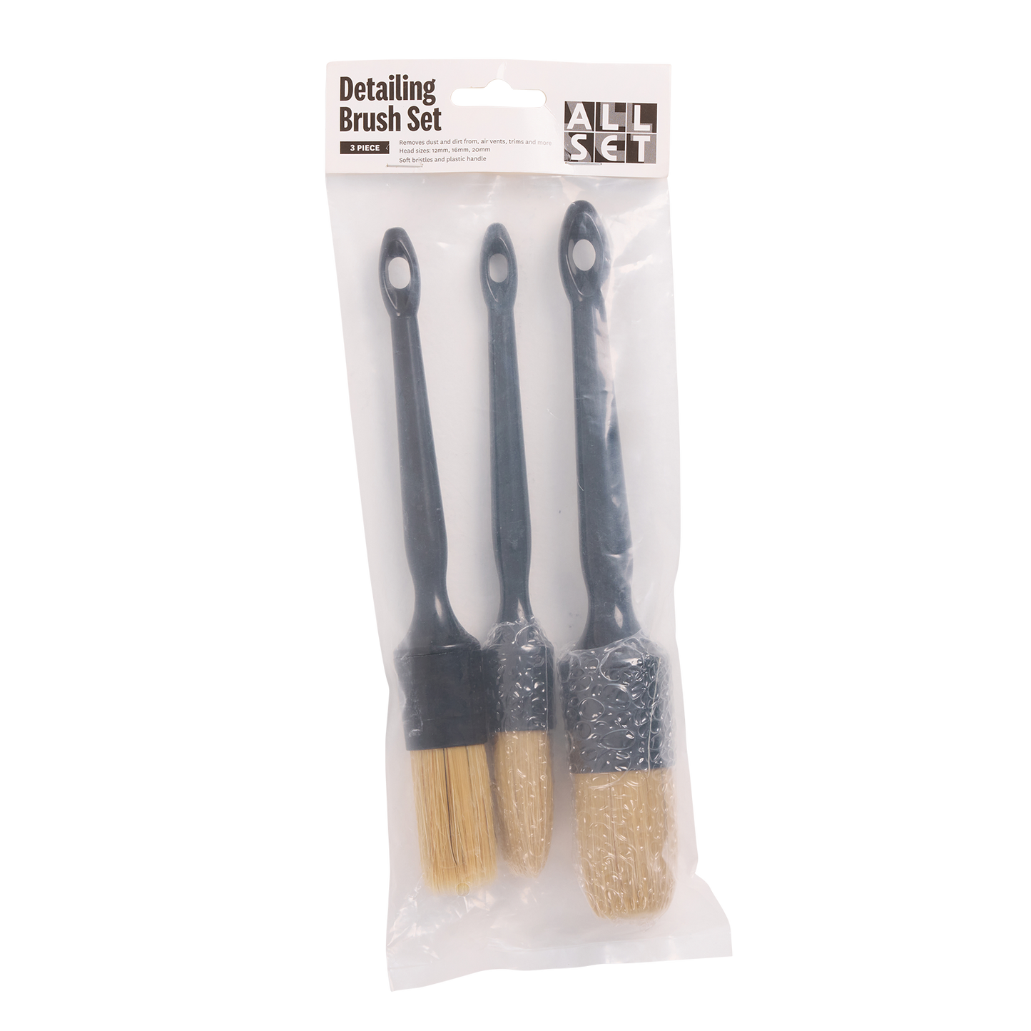 All Set Detailing Brush Set - 12mm, 16mm, 20mm - 3 Piece