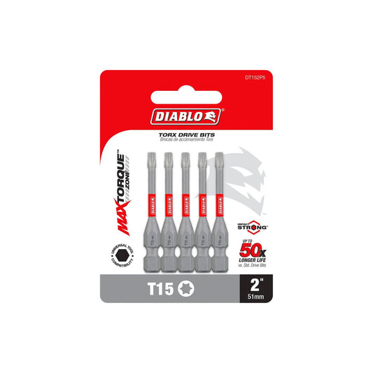 Diablo Power Torx Bit T15 x 2" 5 Pack