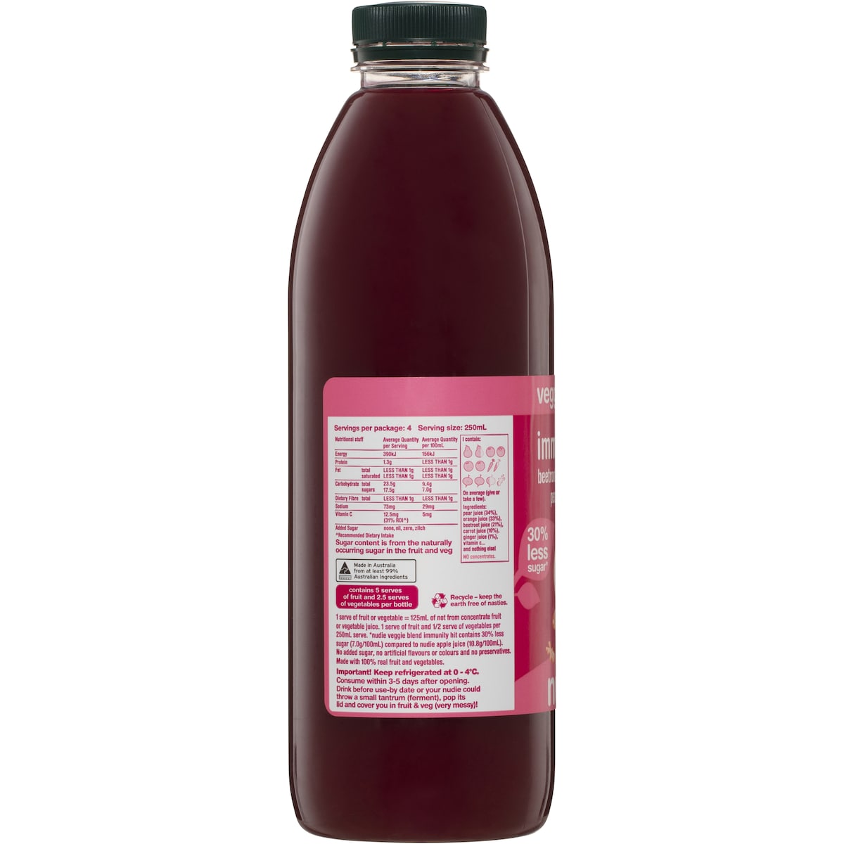 Nudie Immunity Hit Beetroot Carrot Orange Pear & Ginger 1l