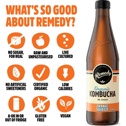 Remedy Kombucha Orange Squeeze 330mL