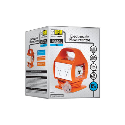 HPM Electresafe Power Centre - 15 Amp - Plastic - RCD Safety Switch
