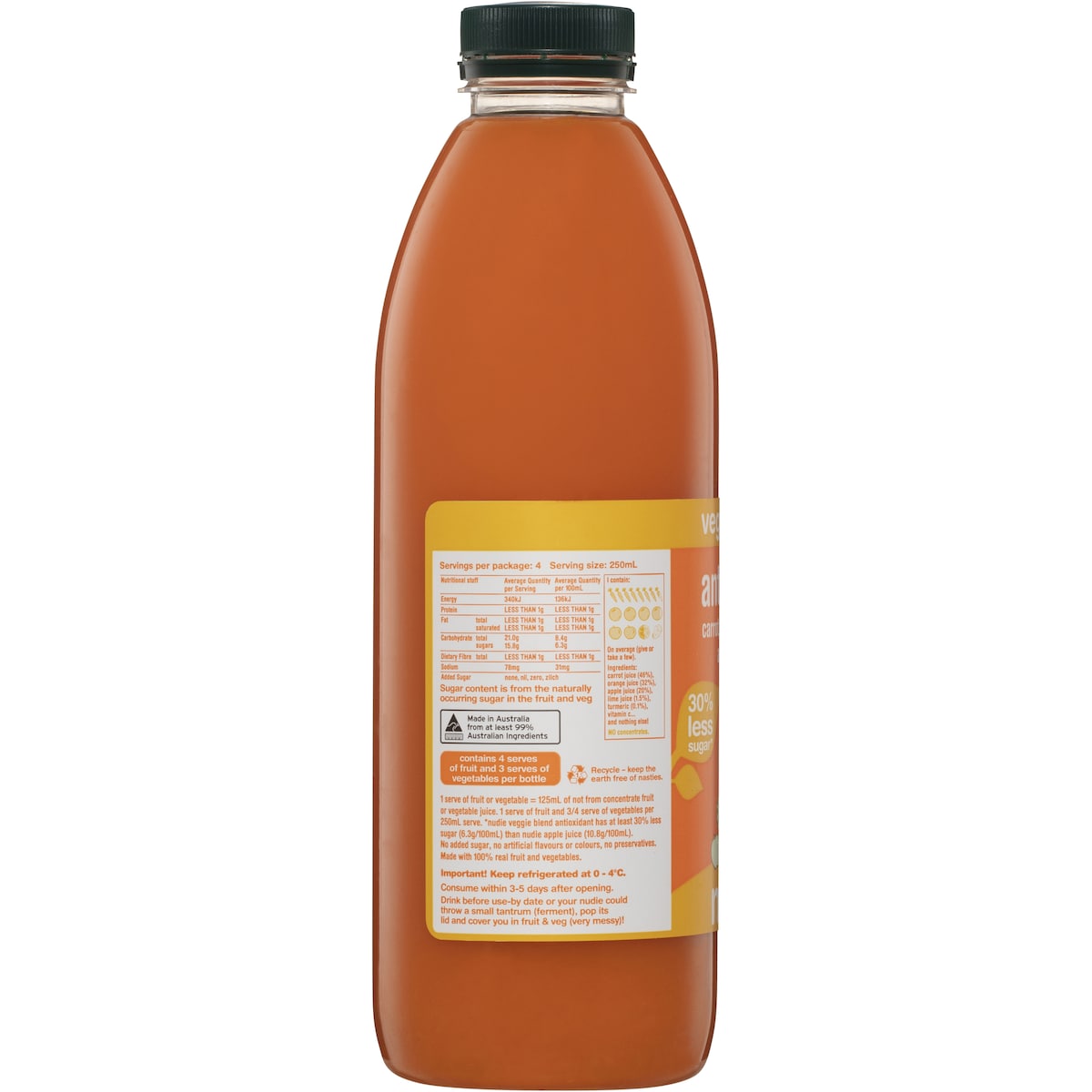 Nudie Antioxidant Carrot Turmeric Orange Apple & Lime 1l
